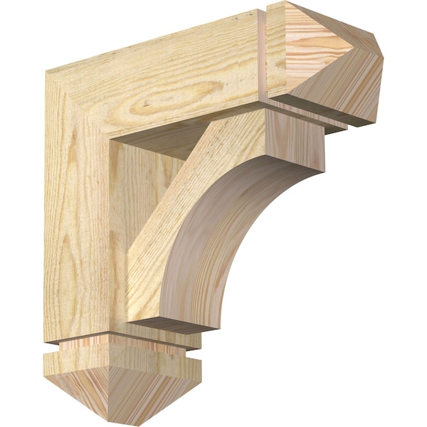 Ekena Millwork Westlake Arts and Crafts Rough Sawn Bracket w/ Offset Brace, Douglas Fir, 6"W x 16"D x 16"H BKT0604X16X16WTL03RDF - main